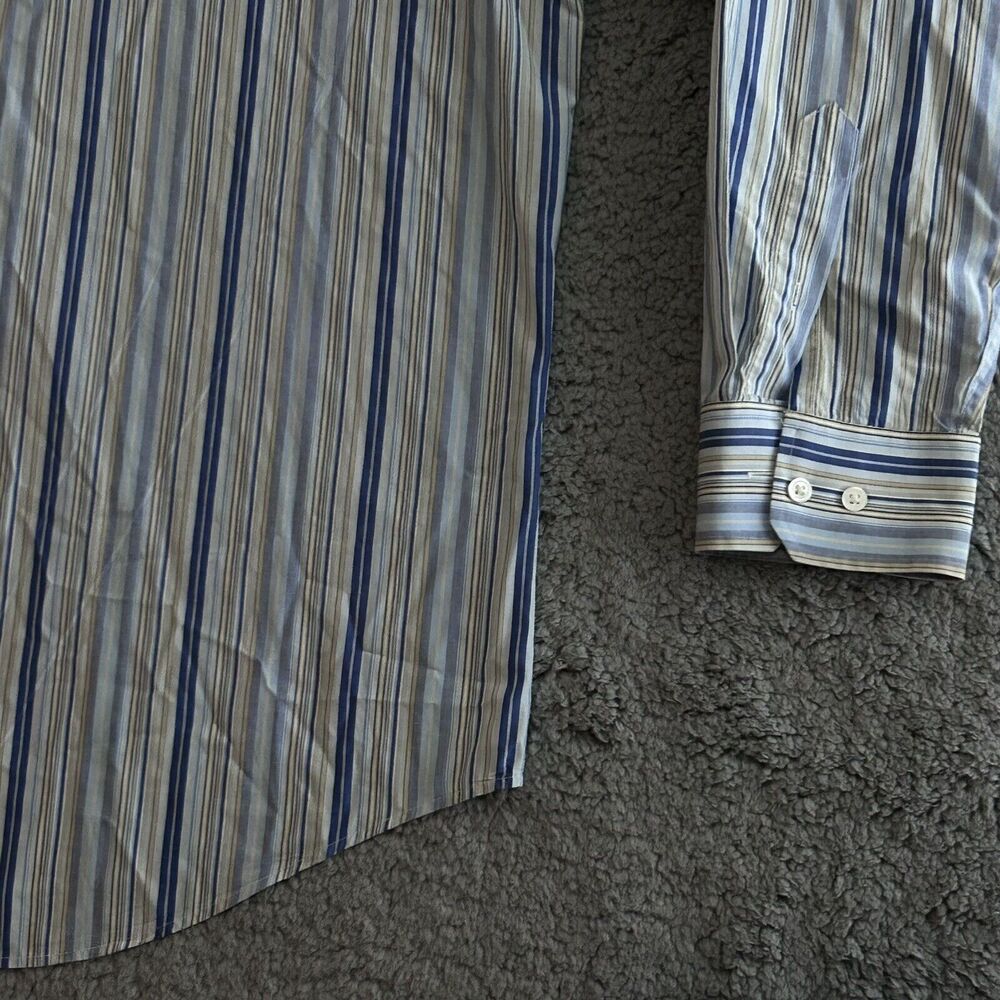 Banana Republic Mens Size XL Long Sleeve Button Down Stripe Blue White Preppy - Picture 8 of 16